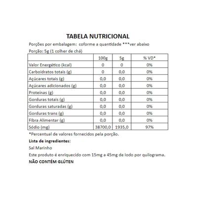 Imagem de Kit Sal Marinho Fino Integral de Mossoró Sem Antiumectante - BR Spices 2 Unidades 500g