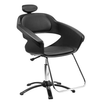 Imagem de Kit Salão Cadeira Manual + Lavatório com Cuba + Carrinho Auxiliar Dompel Preto