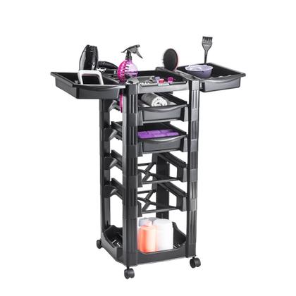 Imagem de Kit Salão Cadeira Manual + Lavatório com Cuba + Carrinho Auxiliar Dompel Preto