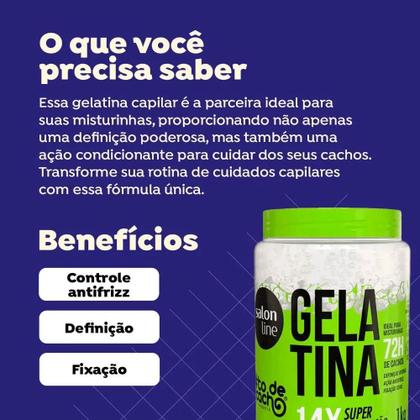 Imagem de Kit Salon Line Gelatina 1kg + Creme De Pentear Definição Natural 1Kg