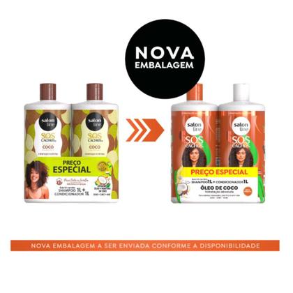 Imagem de Kit Salon Line SOS Cachos Óleo de Coco Sh + Cond 1L
