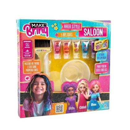 Imagem de Kit Saloon Hair Style Pintura de Cabelo Infantil Antialérgico - Polibrinq