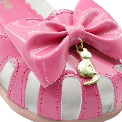 Imagem de Kit Sandália Feminina Infantil Menina Com Bolsinha Laço Pink Mz Shoes