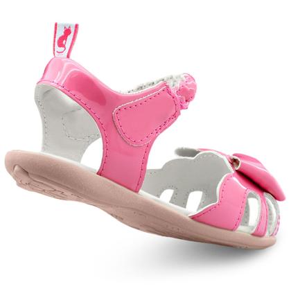 Imagem de Kit Sandália Feminina Infantil Menina Com Bolsinha Laço Pink Mz Shoes