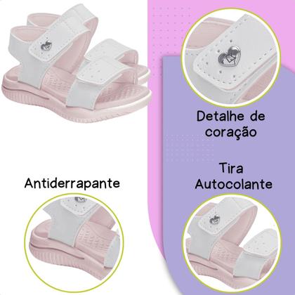 Imagem de Kit Sandália Infantil Kidy Fly Baby Feminina Confortável Tiras Autocolantes
