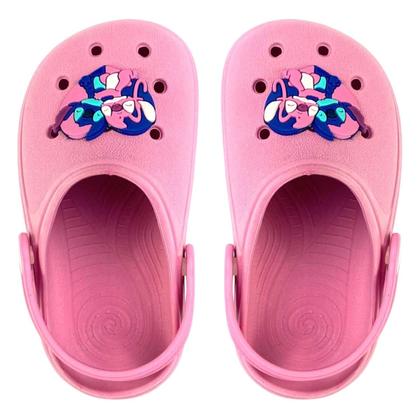 Imagem de Kit Sandália Infantil Menina Babuche Stitch Escolar Confortável e Pulseira