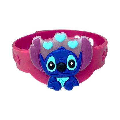 Imagem de Kit Sandália Infantil Menina Babuche Stitch Escolar Confortável e Pulseira