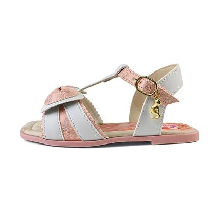 Imagem de Kit Sandália Rasteirinha Infantil Menina Com Bolsa Leve Branco/Rosa Mzkid