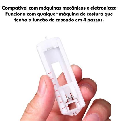 Imagem de Kit Sapata Calcador Fazer Casa Caseado + Pezinho de Pregar Botão + Abridor de casa Desmancha Ponto