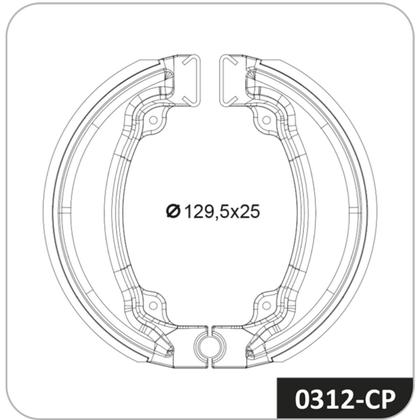 Imagem de Kit sapata de freio Dian / Tras Honda Xlx 250R 1986 a 1994