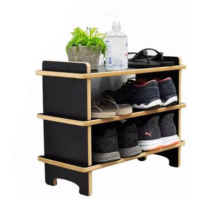 Imagem de Kit Sapateira Banco e Cabideiro Porta Chaves, Boné e Bolsas em MDF EVALD