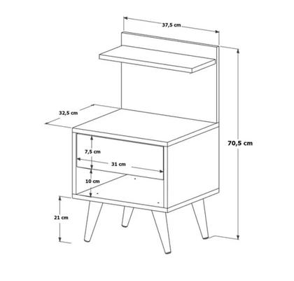 Imagem de Kit Sapateira Charme + 2 Mesas de Cabeceira Sleep