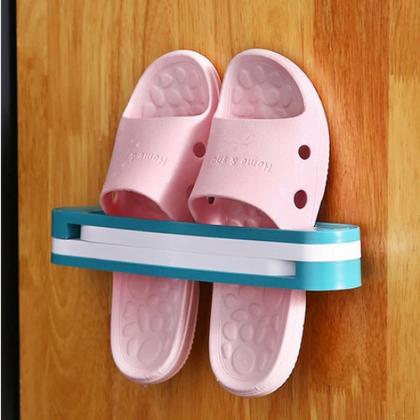 Imagem de Kit sapateira de parede 3 pares organizador de 6 chinelos pantufa suporte guarda roupa porta toalha