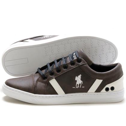 Imagem de Kit Sapatenis Casual Polo Plus Fechamento Cadarço Solado Borracha com Boné