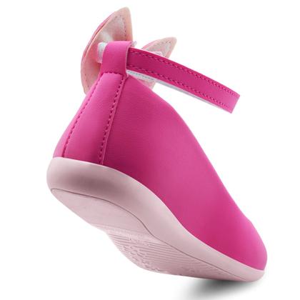 Imagem de Kit Sapatilha Infantil Menina Antiderrapante Gatatuya Com Bolsa Feminina Laço Pink