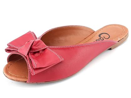 Imagem de Kit Sapatilha Mule Napa Rose Laço 35 E Bolsa Fashion Vinho