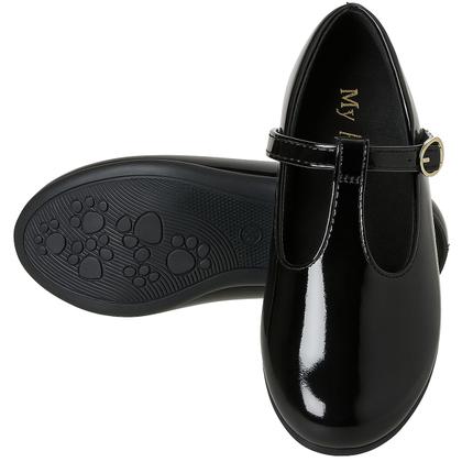 Imagem de Kit Sapatilha Social Boneca Retrô com Bolsa Tiracolo Cetim e Laço