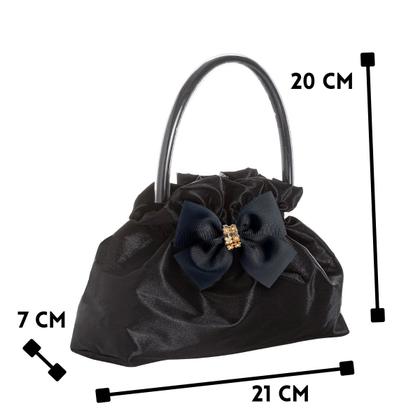 Imagem de Kit Sapatilha Social Boneca Retrô com Bolsa Tiracolo Cetim e Laço