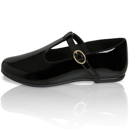 Imagem de Kit Sapatilha Social Boneca Retrô com Bolsa Tiracolo Cetim e Laço