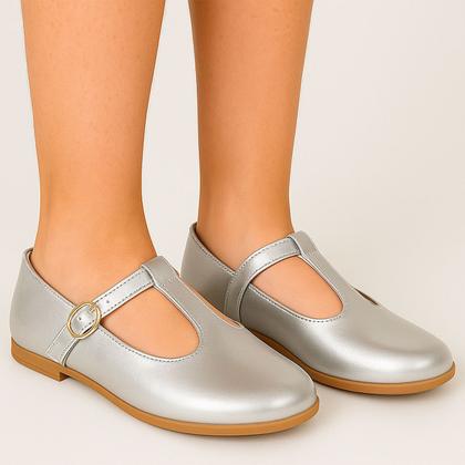 Imagem de Kit Sapatilha Social Boneca Retrô com Bolsa Tiracolo Cetim e Laço