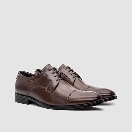 Imagem de Kit Sapato Masculino Marrom Com Cinto Casual Estilo Derby Confortável Clássico Qualidade Sofisticação E Estilo Zapattero