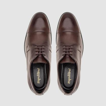 Imagem de Kit Sapato Masculino Marrom Com Cinto Casual Estilo Derby Confortável Clássico Qualidade Sofisticação E Estilo Zapattero