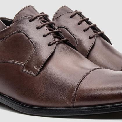 Imagem de Kit Sapato Masculino Marrom Com Cinto Casual Estilo Derby Confortável Clássico Qualidade Sofisticação E Estilo Zapattero