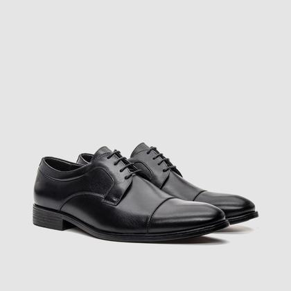 Imagem de Kit Sapato Masculino Preto Com Cinto Casual Estilo Derby Confortável Clássico Qualidade Sofisticação E Estilo Zapattero