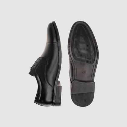 Imagem de Kit Sapato Masculino Preto Com Cinto Casual Estilo Derby Confortável Clássico Qualidade Sofisticação E Estilo Zapattero