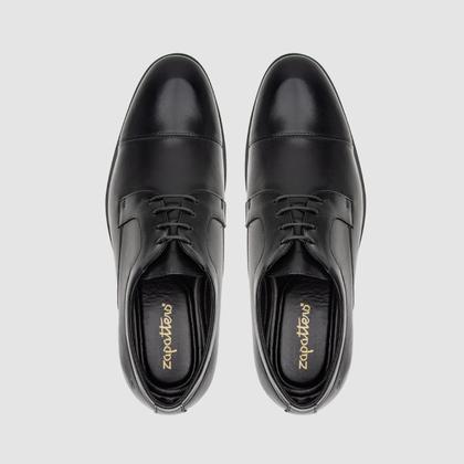 Imagem de Kit Sapato Masculino Preto Com Cinto Casual Estilo Derby Confortável Clássico Qualidade Sofisticação E Estilo Zapattero