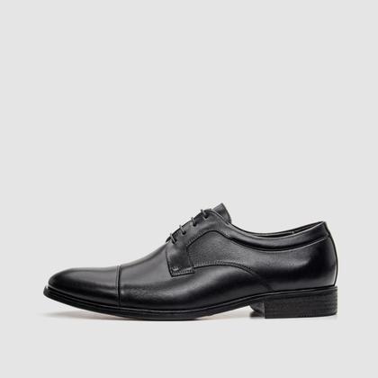 Imagem de Kit Sapato Masculino Preto Com Cinto Casual Estilo Derby Confortável Clássico Qualidade Sofisticação E Estilo Zapattero