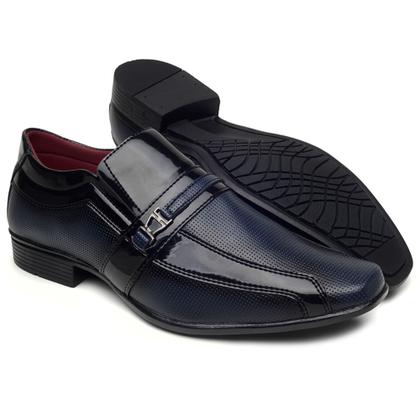 Imagem de Kit sapato social social masculino preto e azul otima qualidade conforto moderno elegante