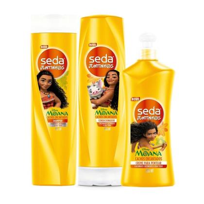 Imagem de Kit Seda shampoo + condicionador + creme de pentear -  juntinhos Moana cachos encantados 300ml