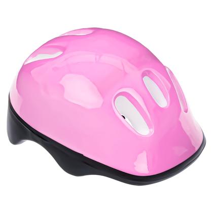 Imagem de Kit Segurança Infantil Capacete Para Patins Bike Skate Patinete 5 Peças Cor Rosa