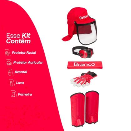 Imagem de Kit Seguranca Proteção EPI para Roçador Jardineiro Operador Roçadeira BrancoUniversal