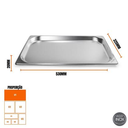 Imagem de Kit Seis Cubas Gastronomica Padrão Gn 1/1 20mm Inox Weck