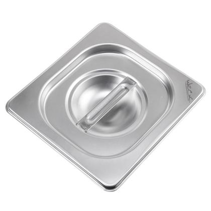 Imagem de Kit Seis Cubas Gastronomica Padrão Gn 1/6 100mm Inox sem Alça Com tampa Weck