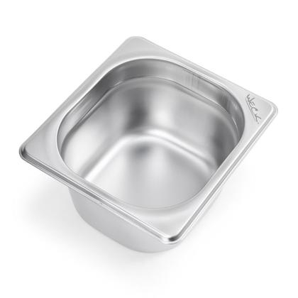 Imagem de Kit Seis Cubas Gastronomica Padrão Gn 1/6 100mm Inox sem Alça Com tampa Weck
