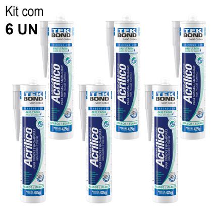 Imagem de Kit Selante para Trinca 420g Branco 6 Unidades - TEK BOND