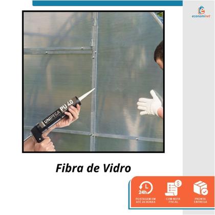 Imagem de Kit Selante PU40 Unipega Cinza 400g Vedação + Aplicador de Silicone Construção Profissional Veda Cola