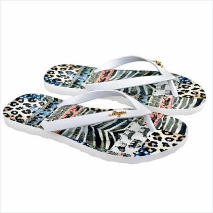 Imagem de Kit Selva Feminino Animal Print com Bolsa, Necessaire e Chinelo, Magicc