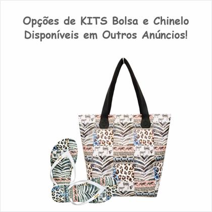 Imagem de Kit Selva Feminino Animal Print com Bolsa, Necessaire e Chinelo, Magicc