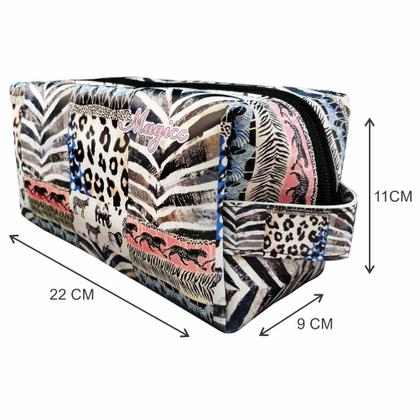 Imagem de Kit Selva Feminino Animal Print com Bolsa, Necessaire e Chinelo, Magicc
