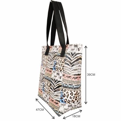 Imagem de Kit Selva Feminino Animal Print com Bolsa, Necessaire e Chinelo, Magicc