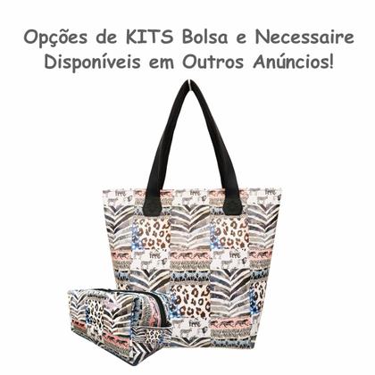 Imagem de Kit Selva Feminino Animal Print com Bolsa, Necessaire e Chinelo, Magicc