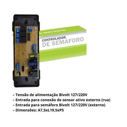 Imagem de Kit Semaforo + Controlador 2 Niveis Bivolt + Sensor Ipec