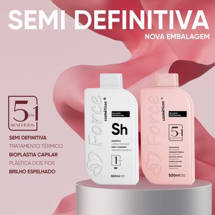 Imagem de Kit Semi Definitiva 5 em 1 Force Exclusive 2x1L  Tratamento Capilar Profissional