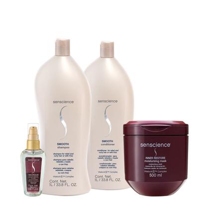 Imagem de Kit Senscience Smooth True Hue Inner Salon Total Oil (4 produtos)