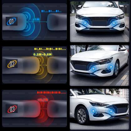 Imagem de Kit Sensores Dianteiros Branco Honda Fit 2003 2004 2005 2006 2007 2008 Estacionamento Frontais Frente Buzzer 4 Pontos