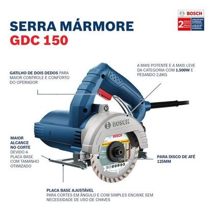 Imagem de Kit Serra Marmore Bosch Gdc 150 Com Disco Para Madeira 220v
